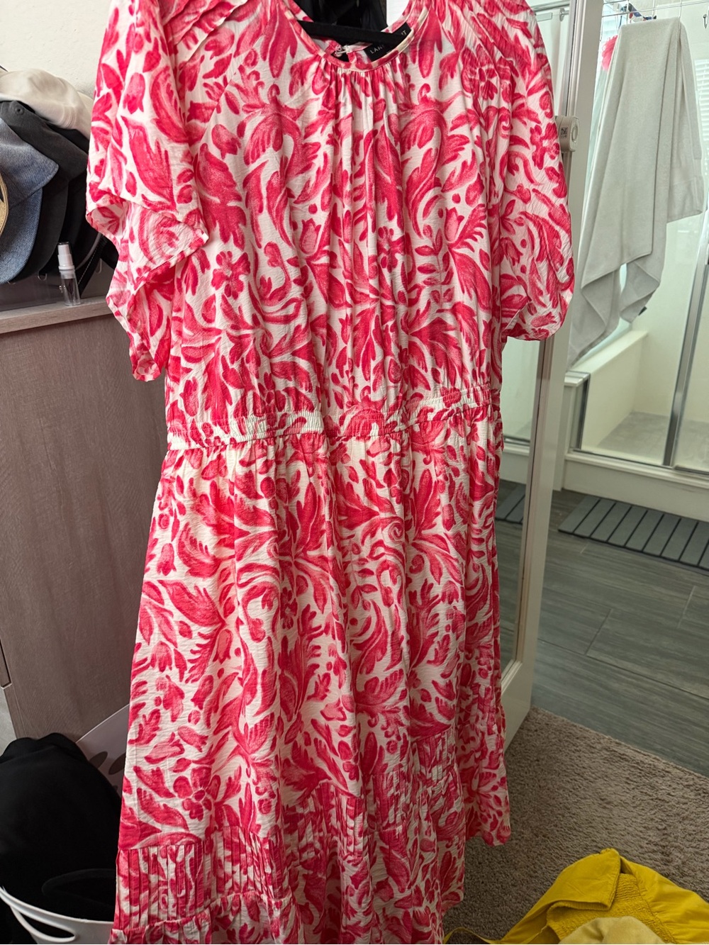 Lane Bryant White and Pink Floral Dress